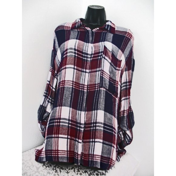Catch Me Purple & Black Flannel L/S Shirt  Sz Small  ck measurement - Picture 4 of 8